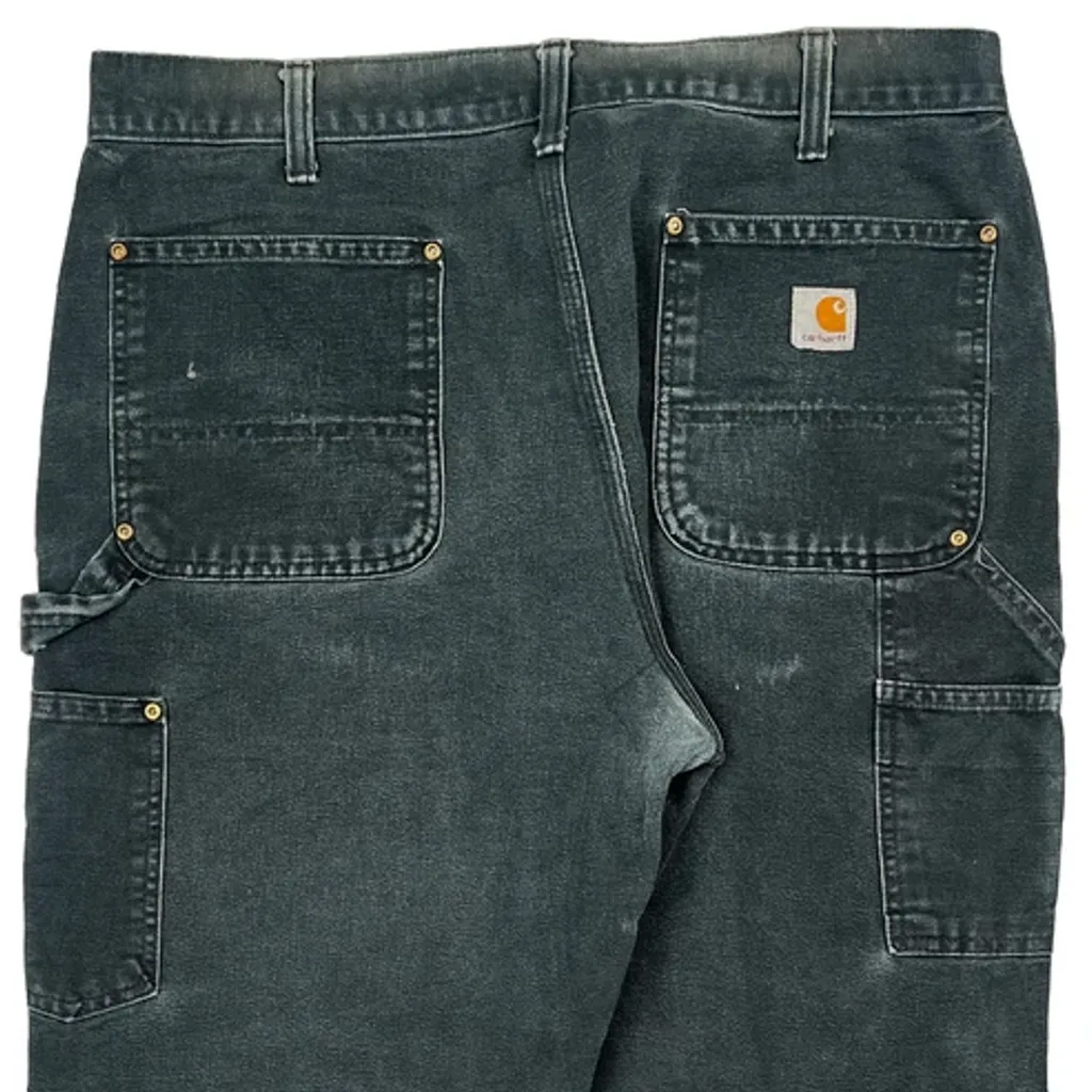 Carhartt Double Knee Carpenter Trousers - 34W 31L Grey Cotton - Image 6