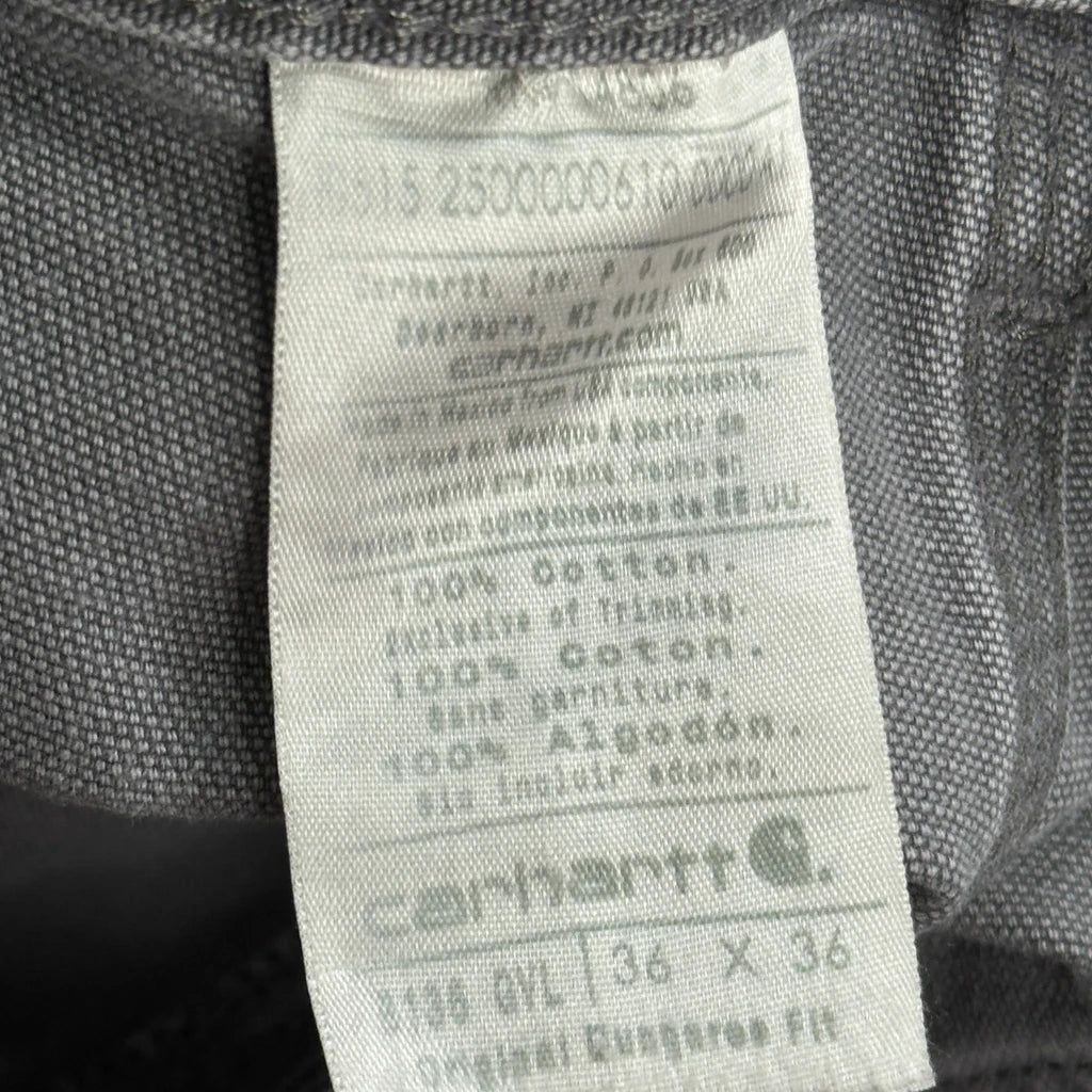 Carhartt Double Knee Carpenter Trousers - 34W 34L Grey Cotton - Image 6