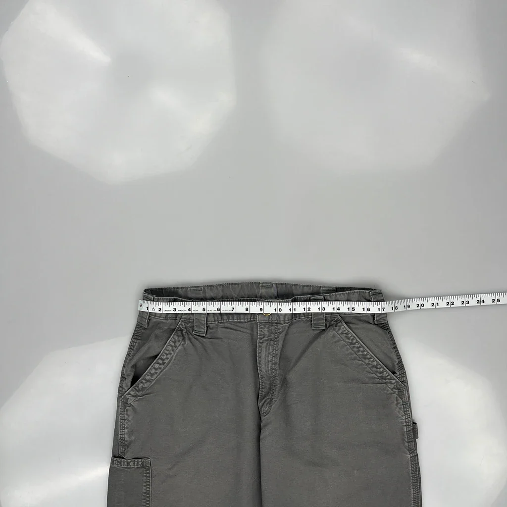 Carhartt Carpenter Trousers - 34W 27L Grey Cotton - Image 3