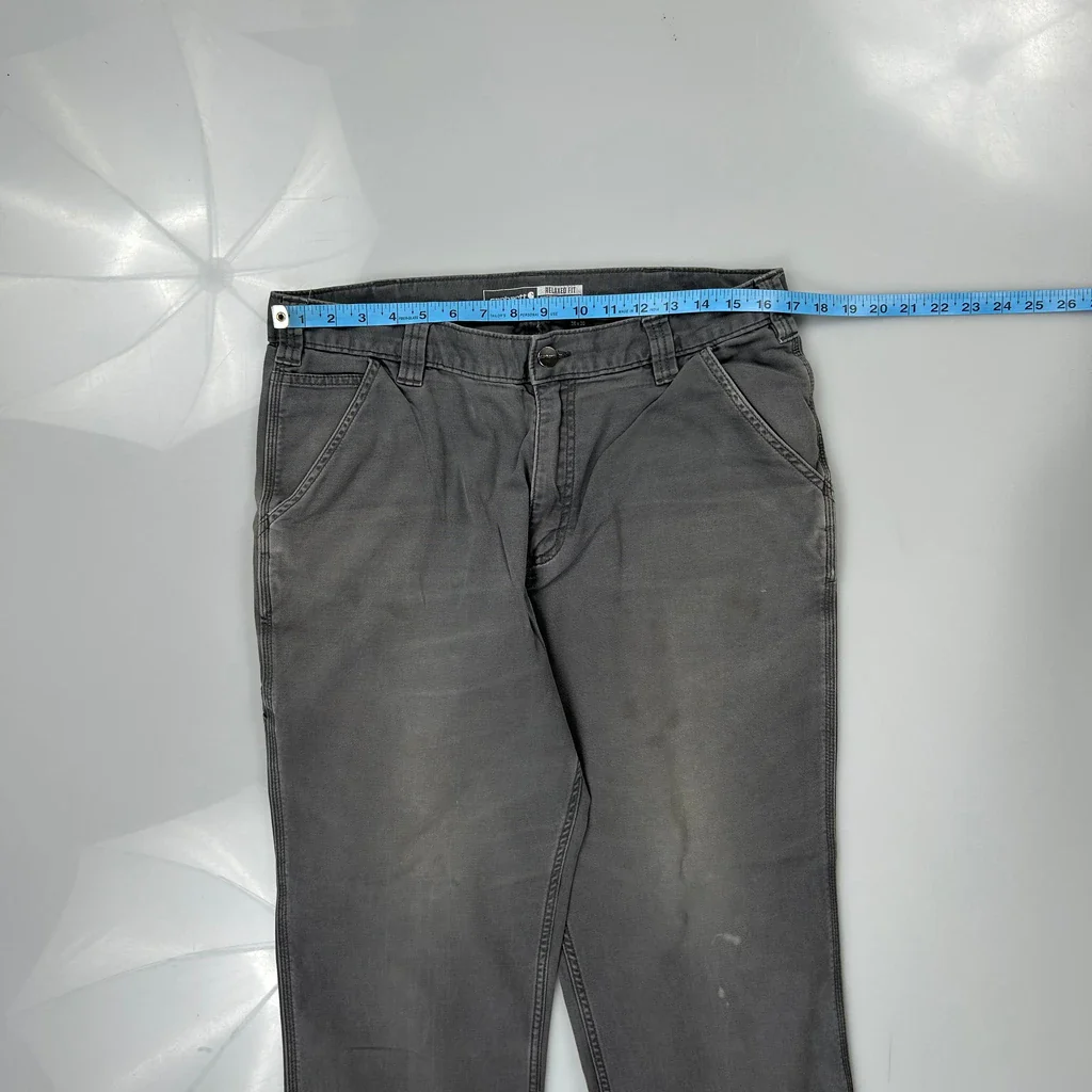 Carhartt Carpenter Trousers - 34W 29L Grey Cotton - Image 3