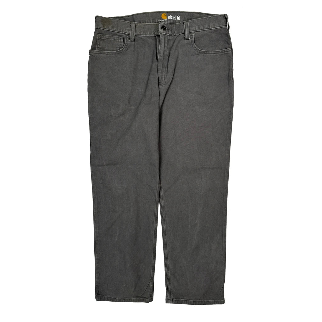 Carhartt Carpenter Trousers - 35W 30L Grey Cotton Blend - Image 2