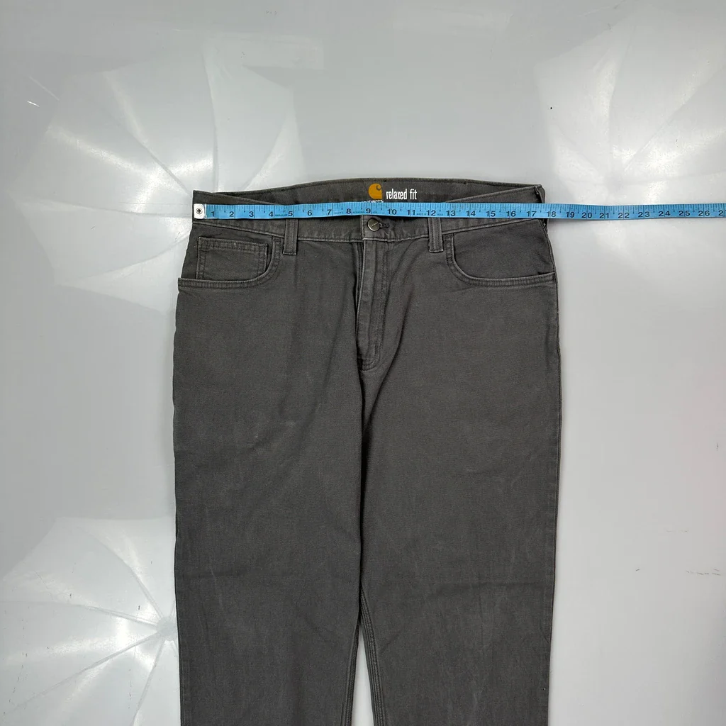 Carhartt Carpenter Trousers - 35W 30L Grey Cotton Blend - Image 3