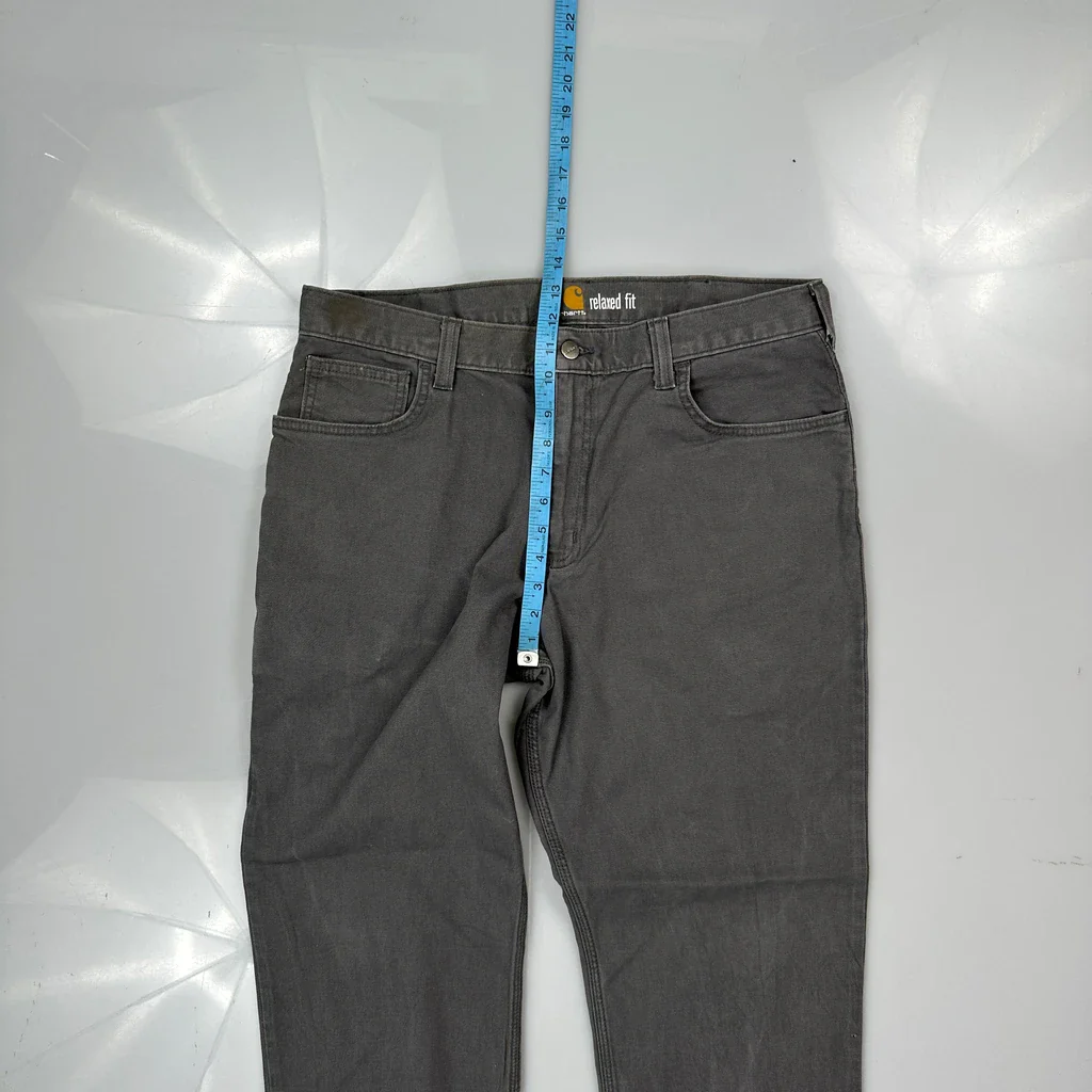 Carhartt Carpenter Trousers - 35W 30L Grey Cotton Blend - Image 4