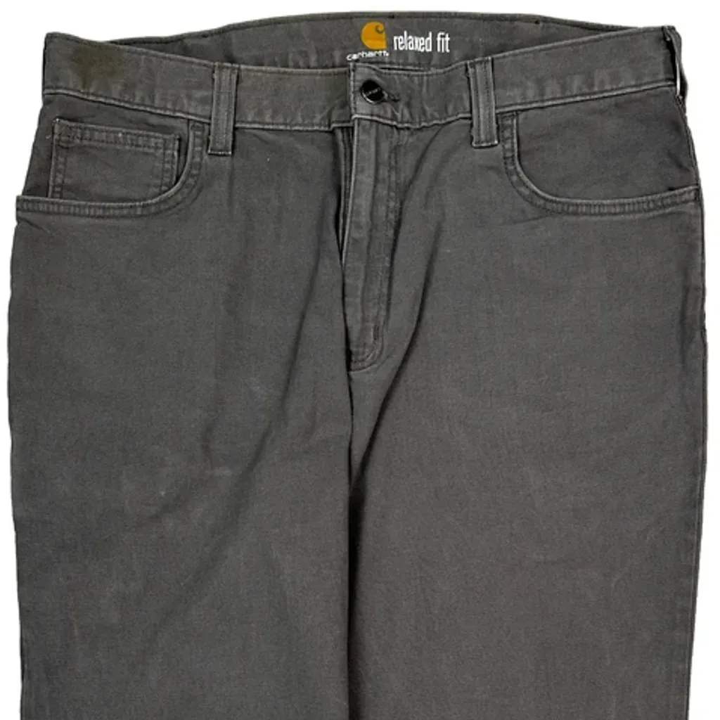 Carhartt Carpenter Trousers - 35W 30L Grey Cotton Blend - Image 9