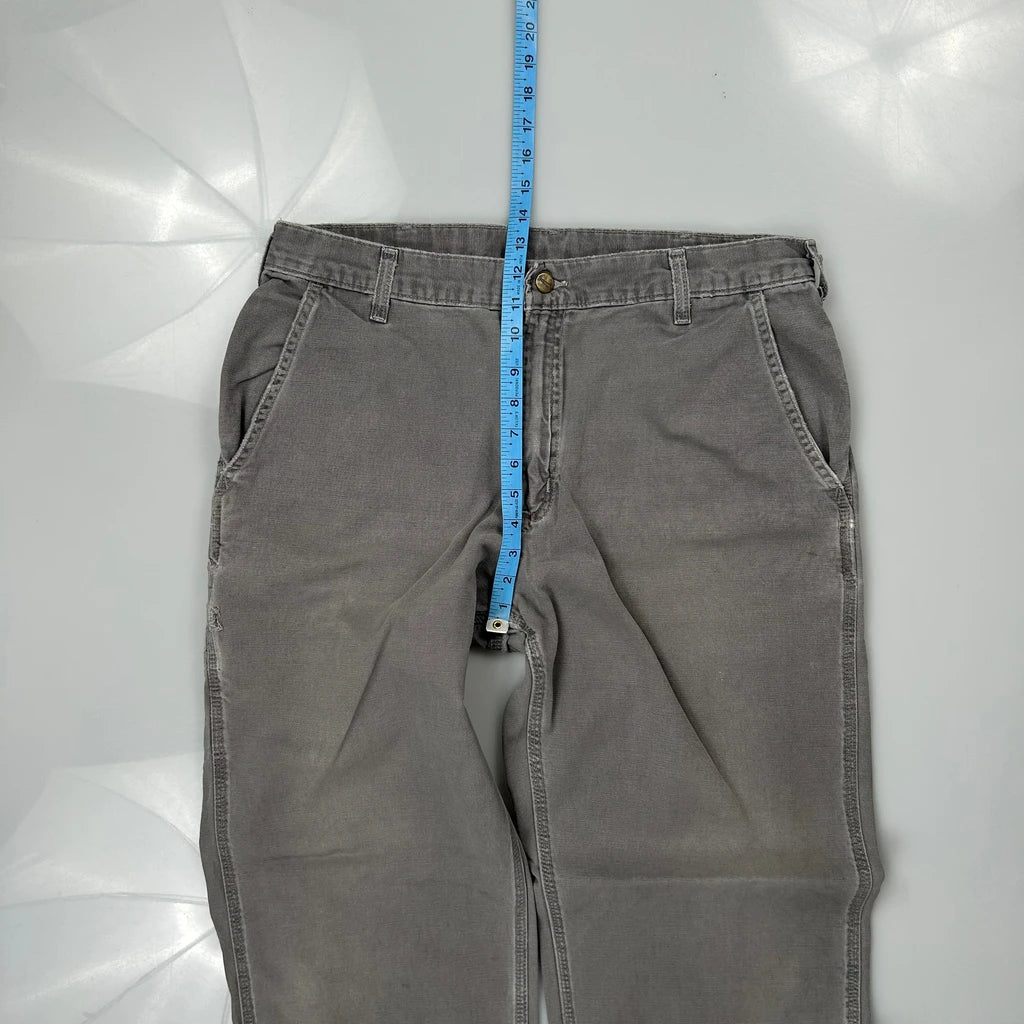 Carhartt Carpenter Trousers - 35W 31L Grey Cotton - Image 4