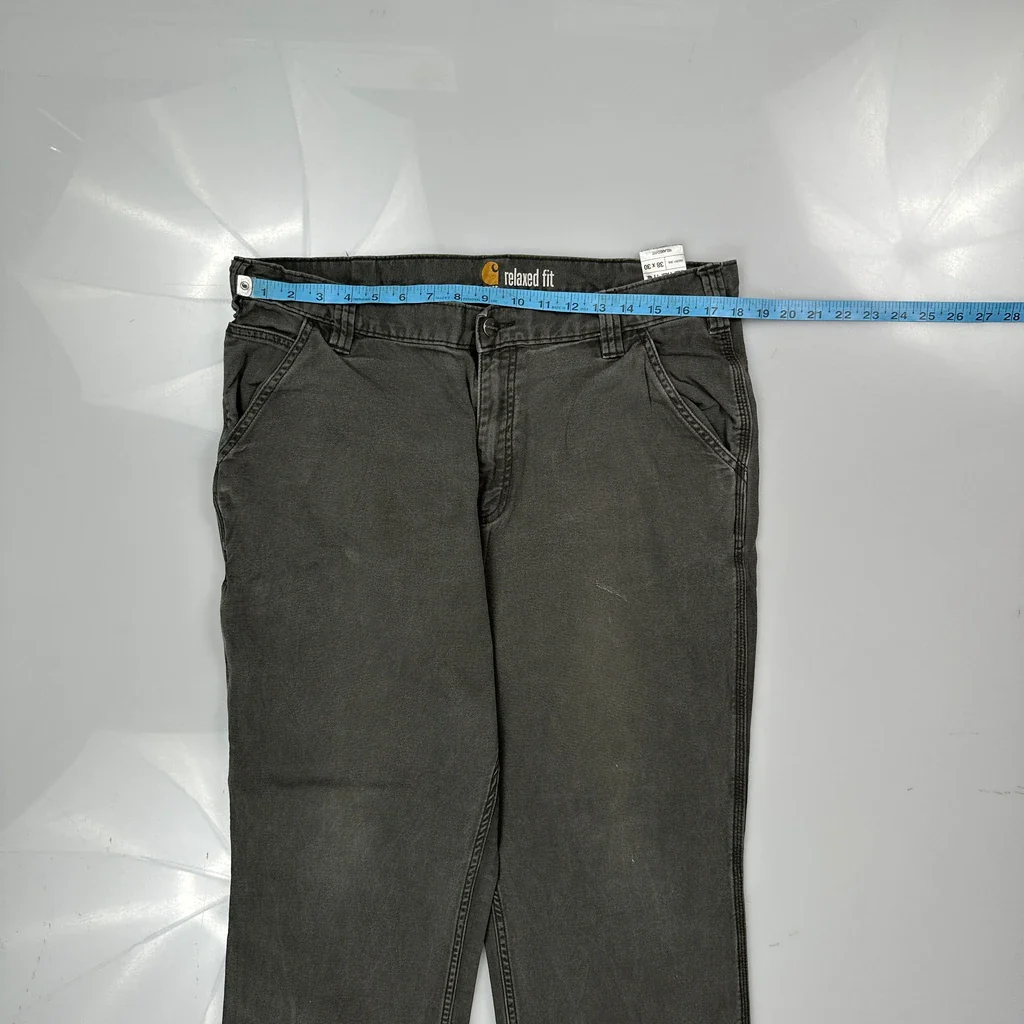 Carhartt Carpenter Trousers - 36W 28L Grey Cotton Blend - Image 3