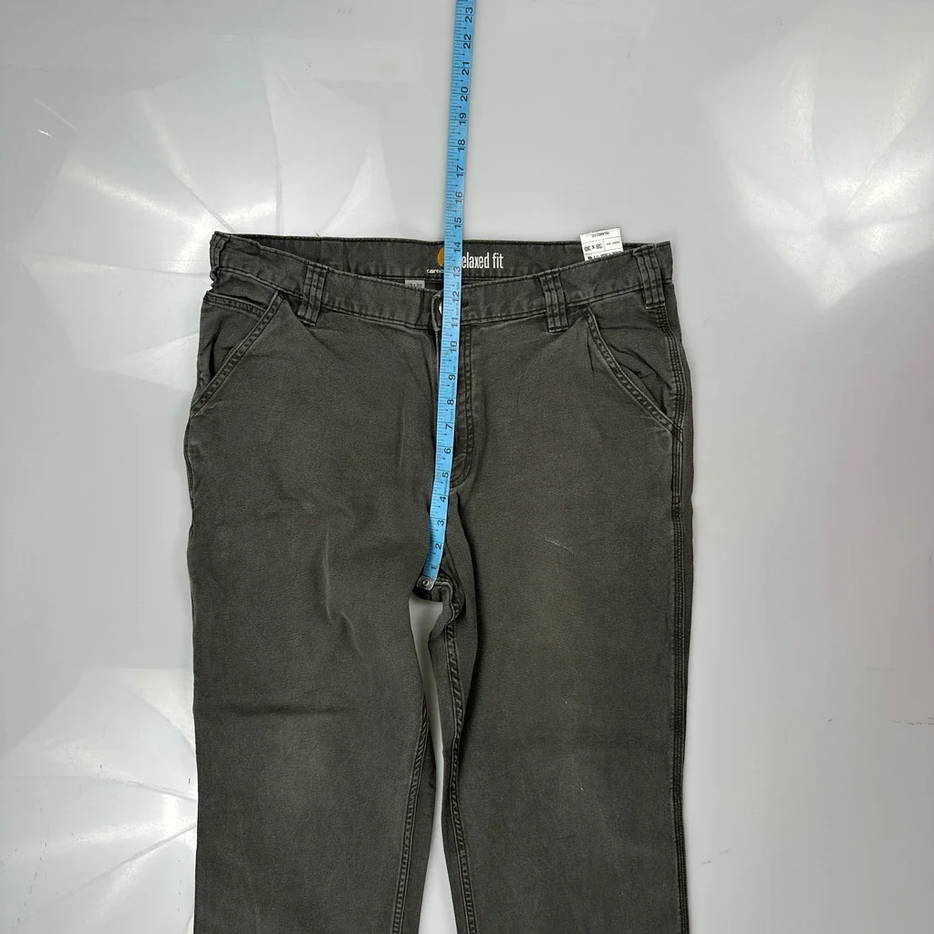 Carhartt Carpenter Trousers - 36W 28L Grey Cotton Blend - Image 4