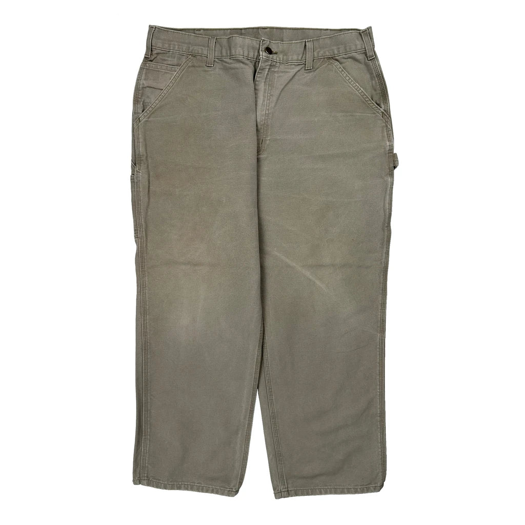 Carhartt B11 Des Carpenter Trousers - 36W 28L Grey Cotton - Image 2