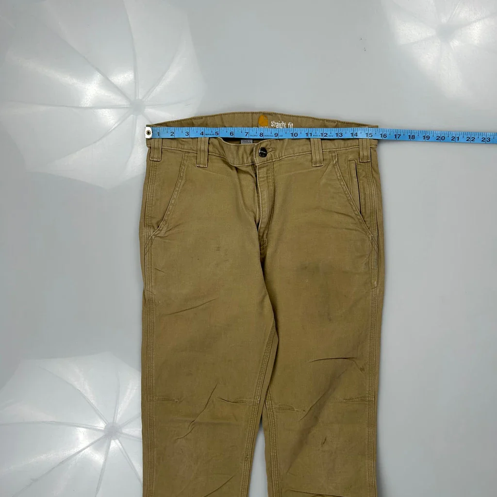 Carhartt Carpenter Trousers - 31W 31L Khaki Cotton - Image 3