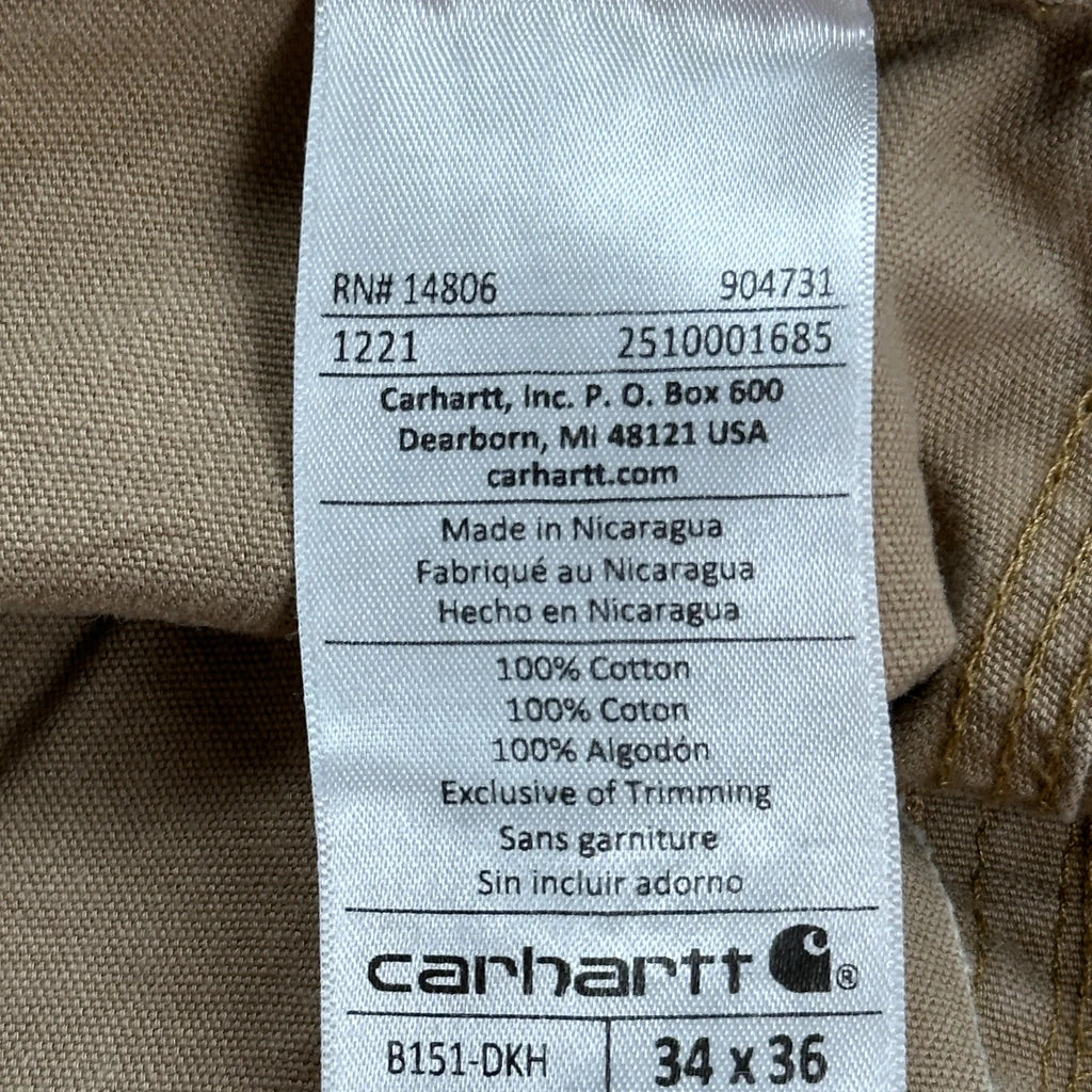 Carhartt Carpenter Trousers - 32W 36L Khaki Cotton - Image 6