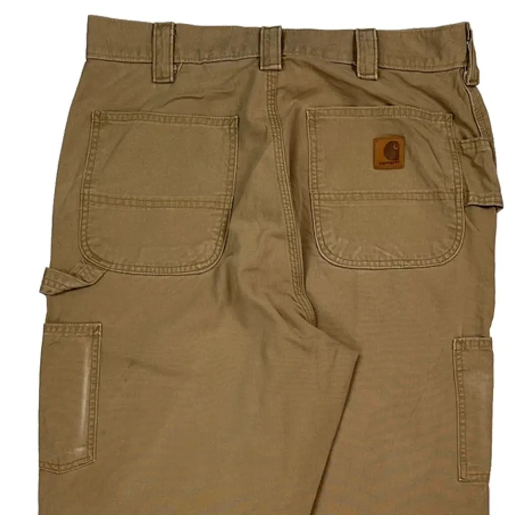Carhartt Carpenter Trousers - 32W 36L Khaki Cotton - Image 7
