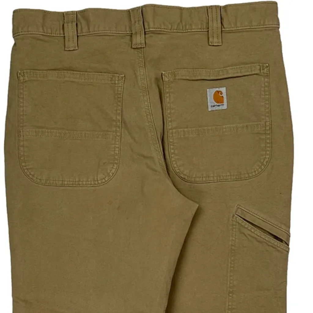 Carhartt Carpenter Trousers - 32W 28L Khaki Cotton - Image 7