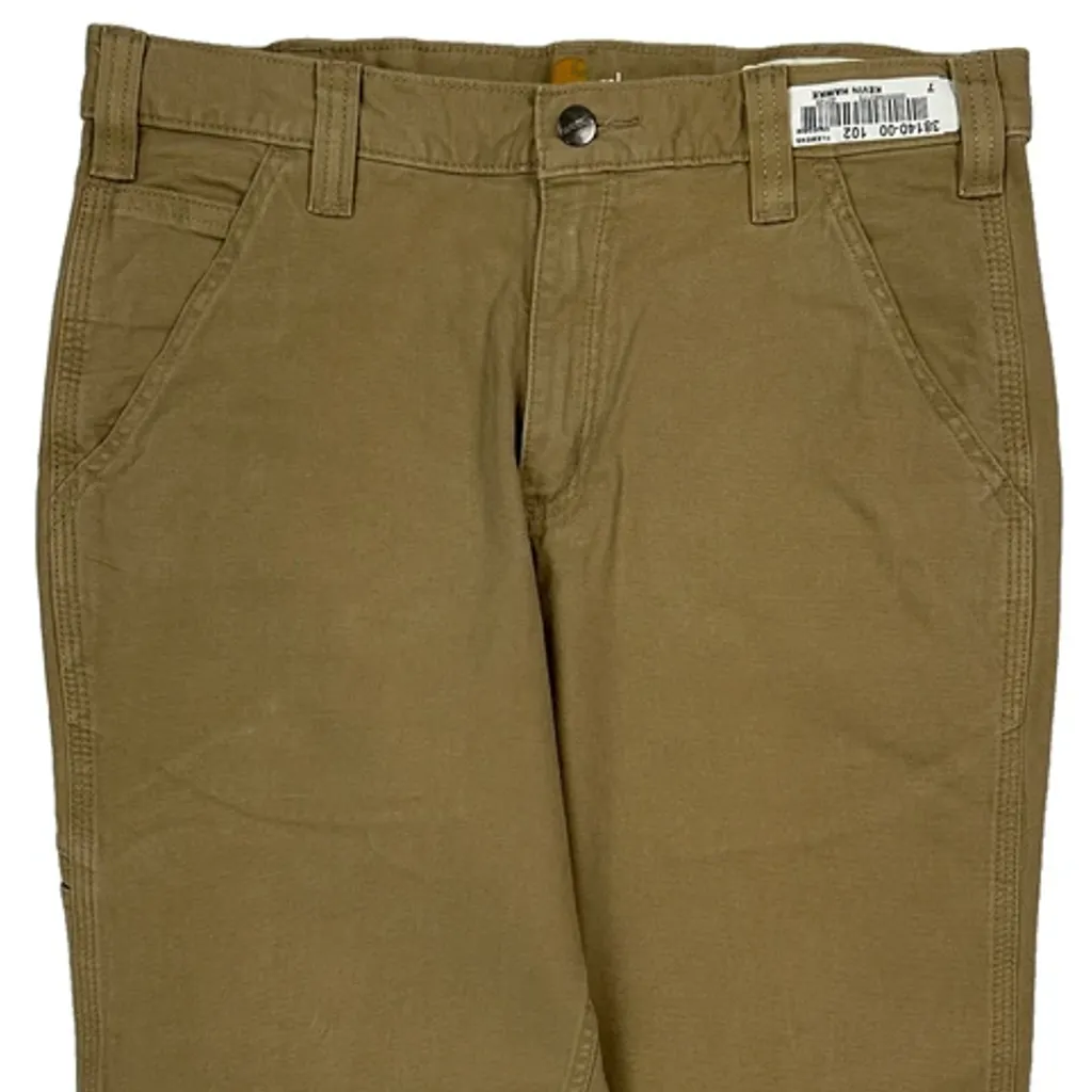 Carhartt Carpenter Trousers - 32W 28L Khaki Cotton - Image 9