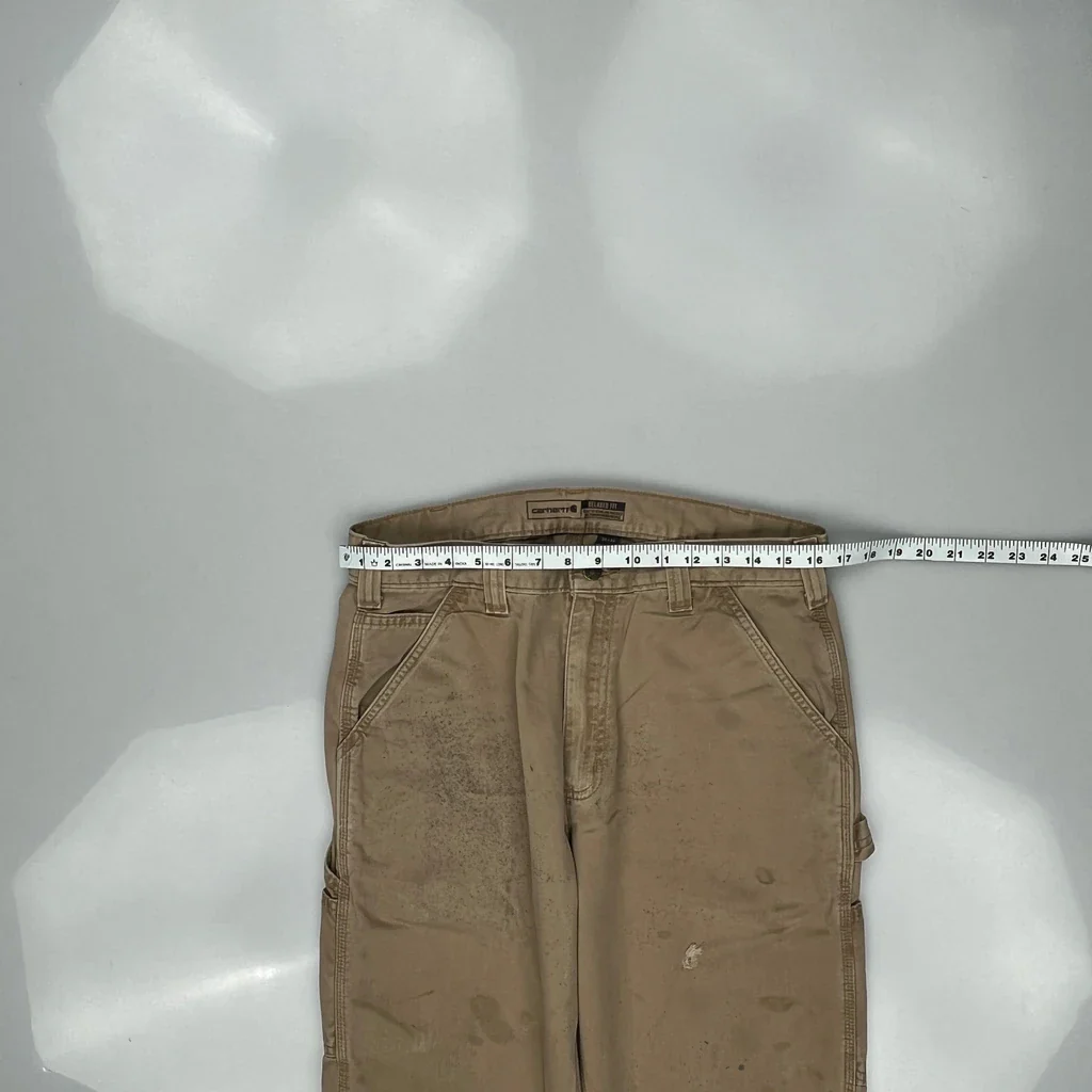 Carhartt Carpenter Trousers - 32W 33L Khaki Cotton - Image 3