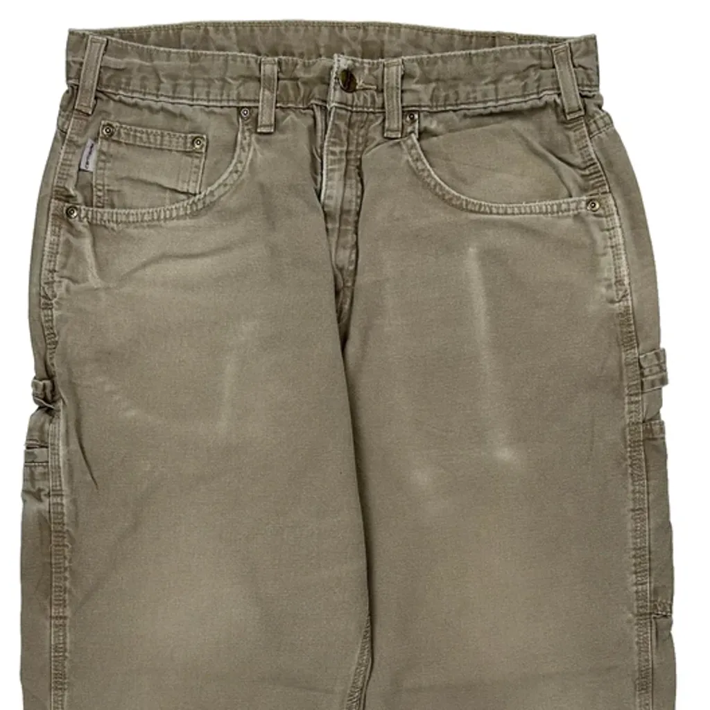 Carhartt B159 Mus Carpenter Trousers - 32W 29L Khaki Cotton - Image 10