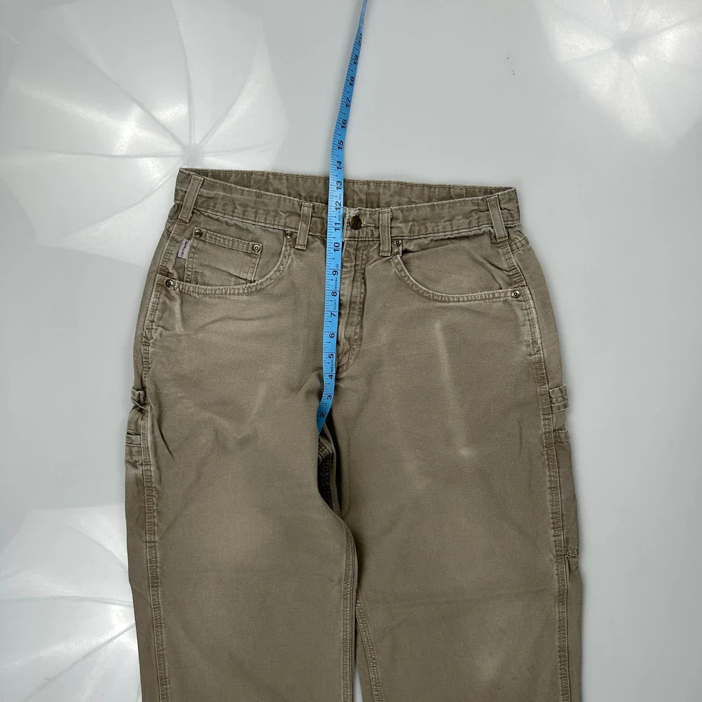 Carhartt B159 Mus Carpenter Trousers - 32W 29L Khaki Cotton - Image 4