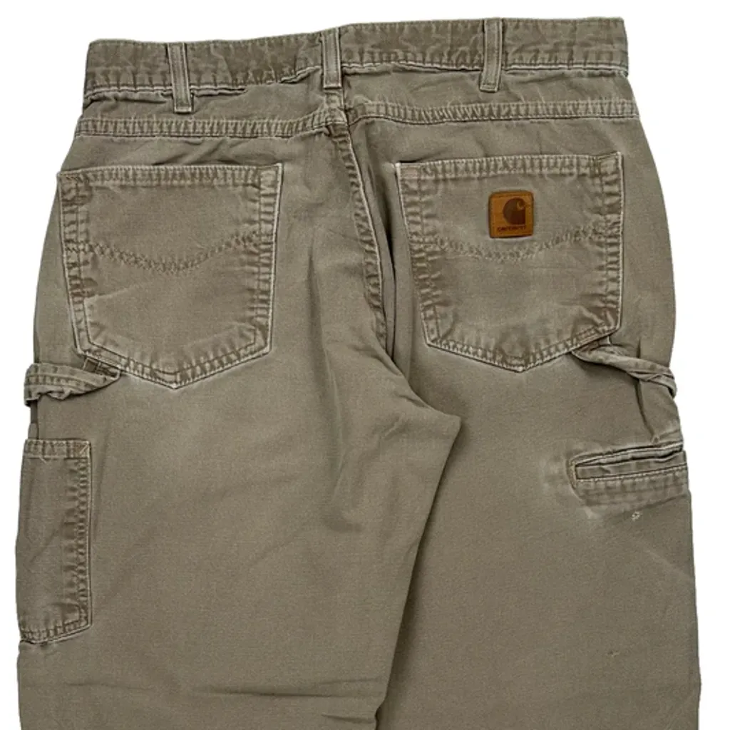 Carhartt B159 Mus Carpenter Trousers - 32W 29L Khaki Cotton - Image 8