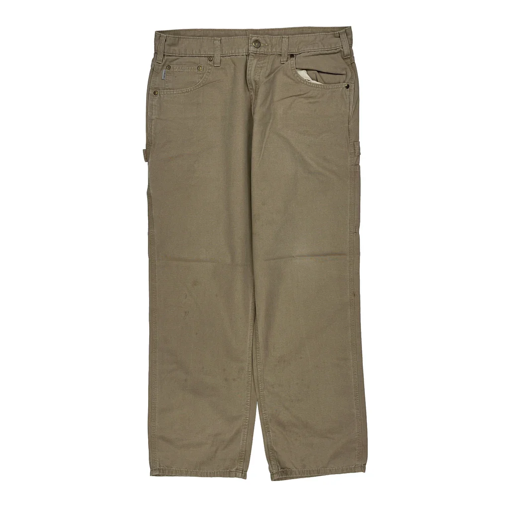 Carhartt Carpenter Trousers - 34W 31L Khaki Cotton - Image 2