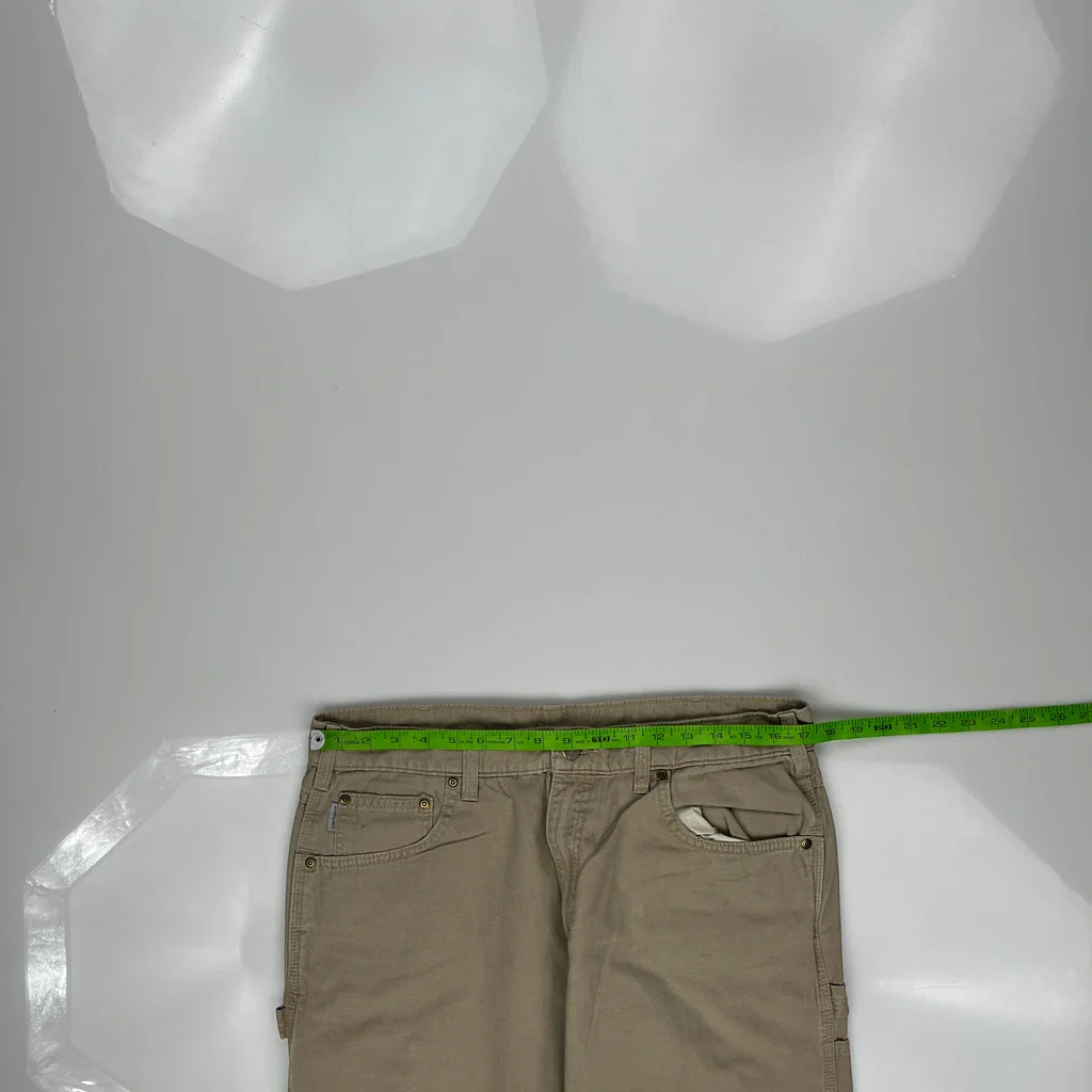 Carhartt Carpenter Trousers - 34W 31L Khaki Cotton - Image 3