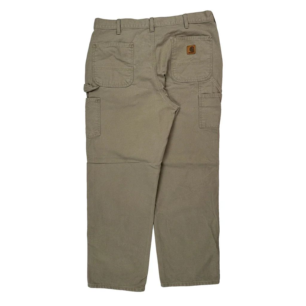 Carhartt B11 Des Carpenter Trousers - 36W 32L Khaki Cotton