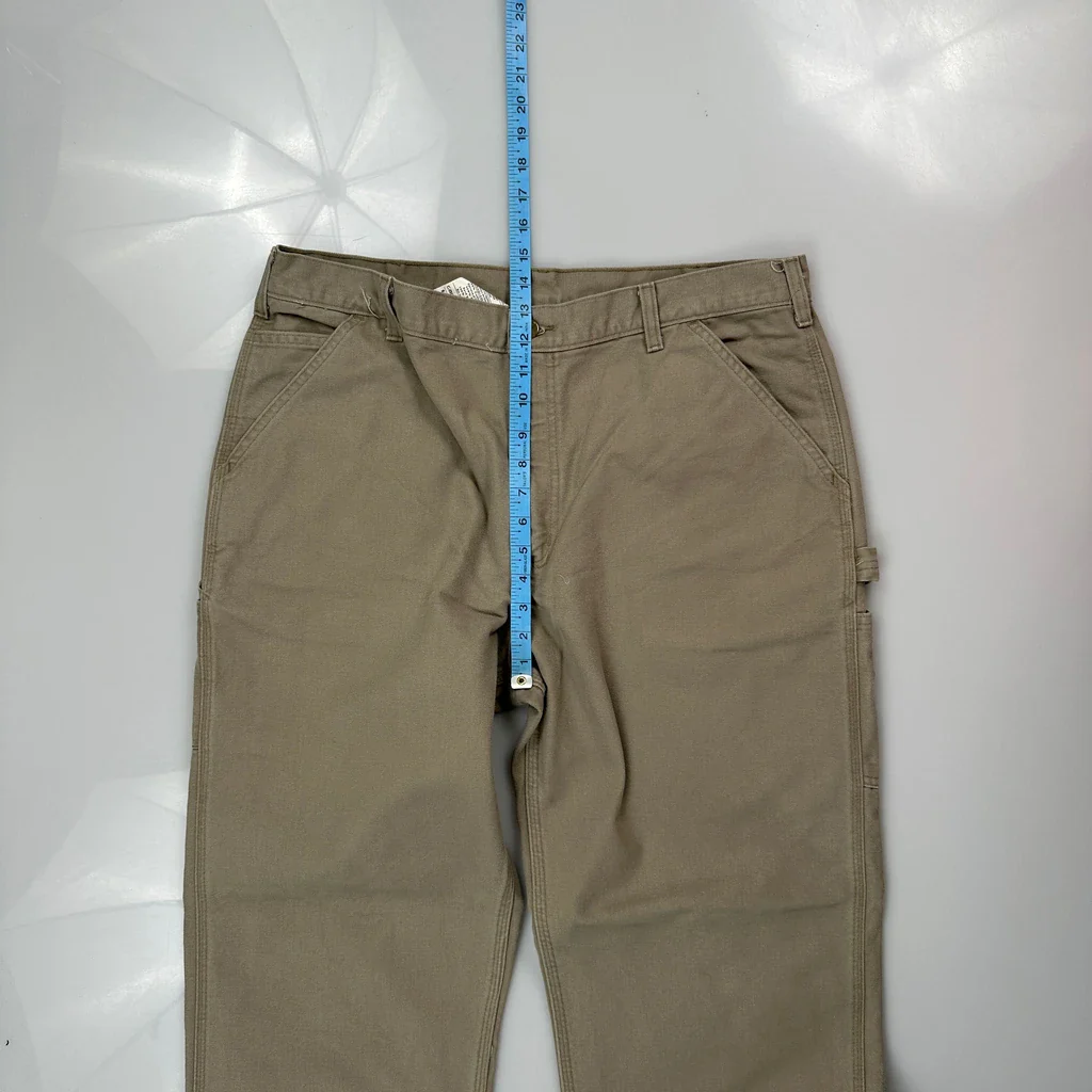 Carhartt B11 Des Carpenter Trousers - 36W 32L Khaki Cotton - Image 4