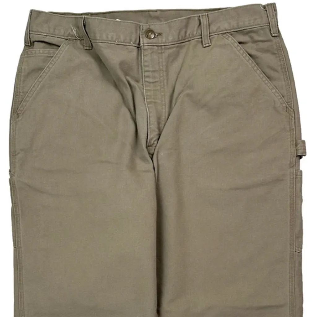 Carhartt B11 Des Carpenter Trousers - 36W 32L Khaki Cotton - Image 9