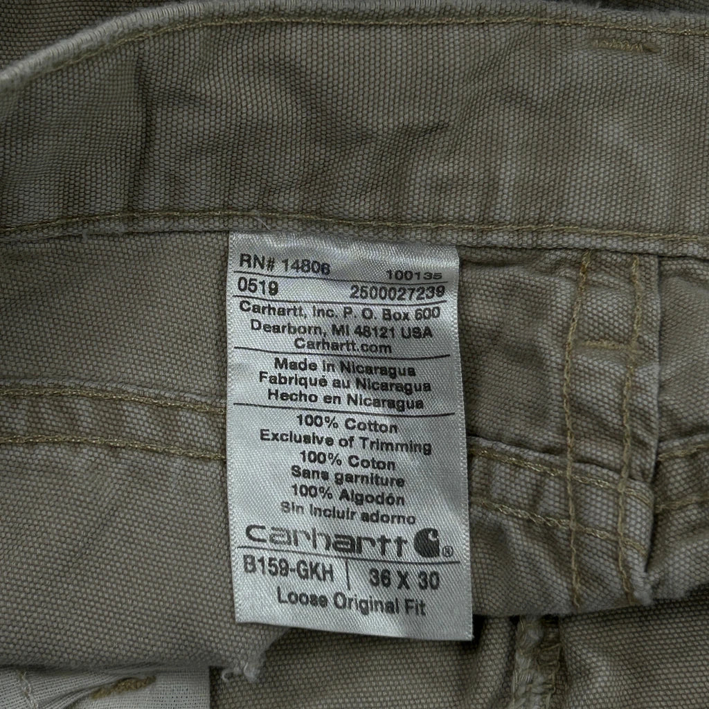Carhartt Carpenter Trousers - 36W 30L Khaki Cotton - Image 6