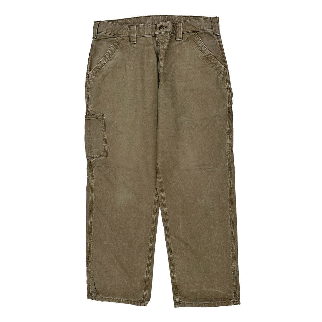 Carhartt Carpenter Trousers - 36W 30L Khaki Cotton - Image 2