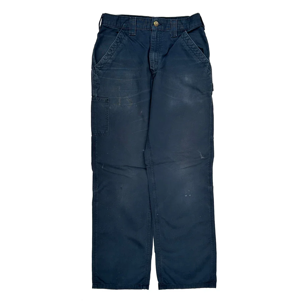 Carhartt Carpenter Trousers - 28W 31L Navy Cotton - Image 2