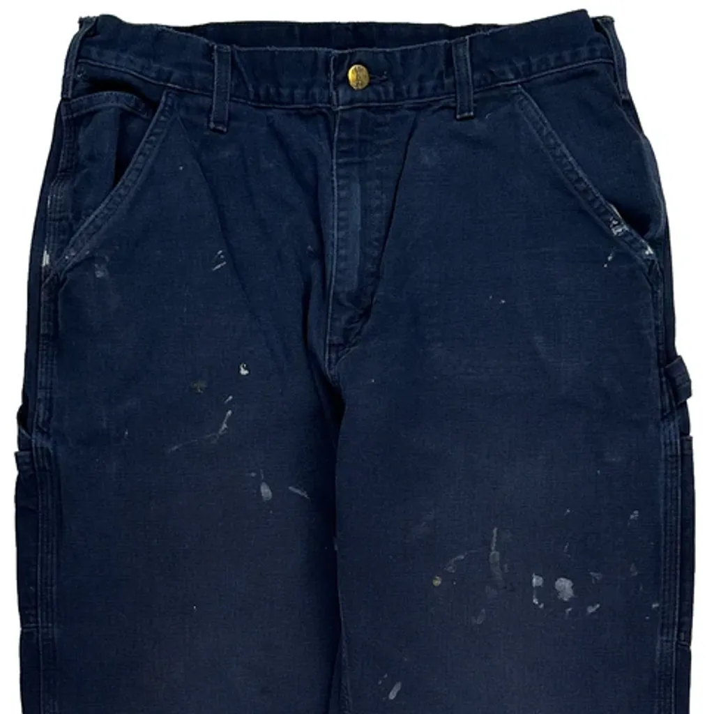 Carhartt Carpenter Trousers - 31W 31L Navy Cotton - Image 9