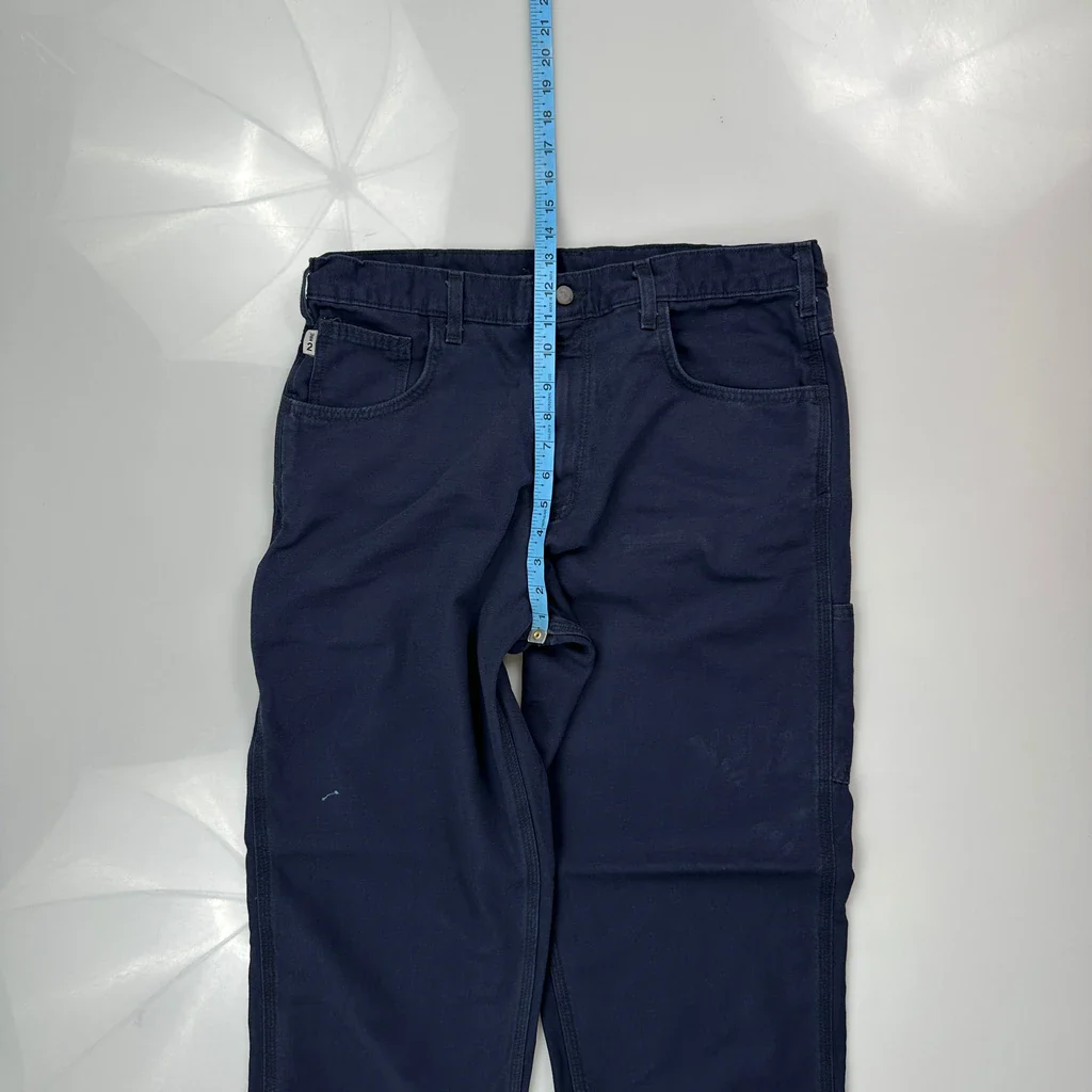 Carhartt Carpenter Trousers - 34W 32L Navy Cotton Blend - Image 4