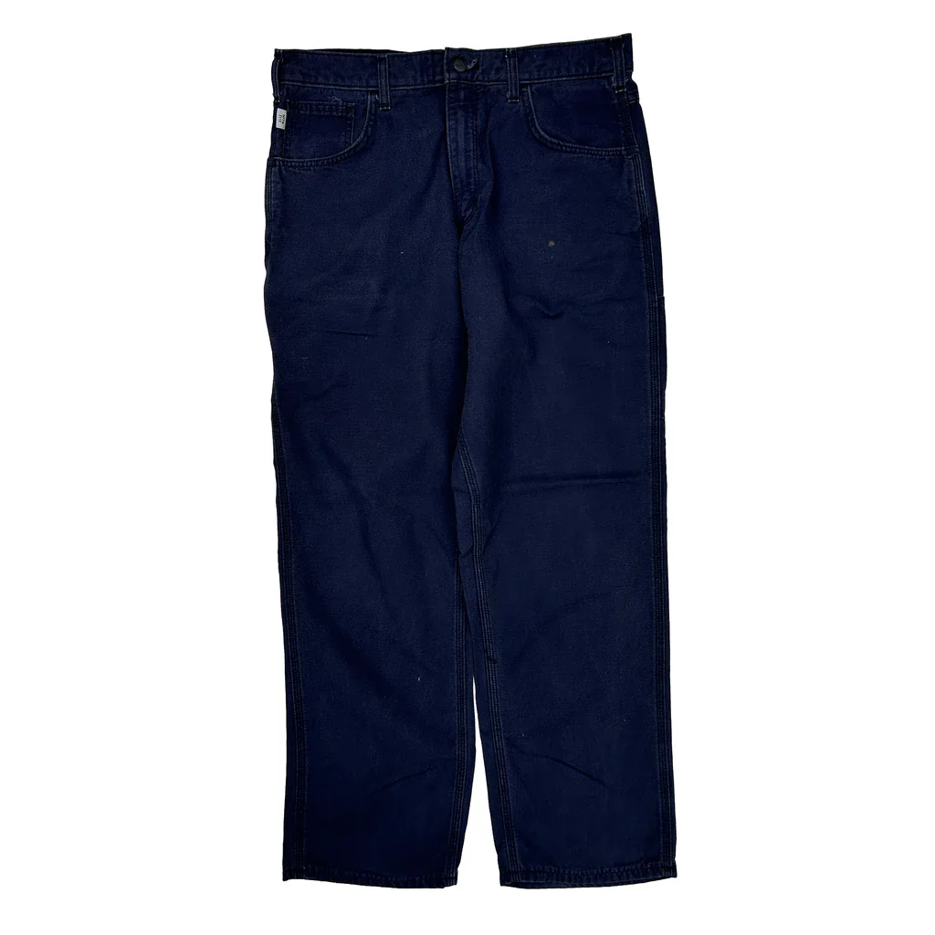 Carhartt Carpenter Trousers - 34W 32L Navy Cotton - Image 2