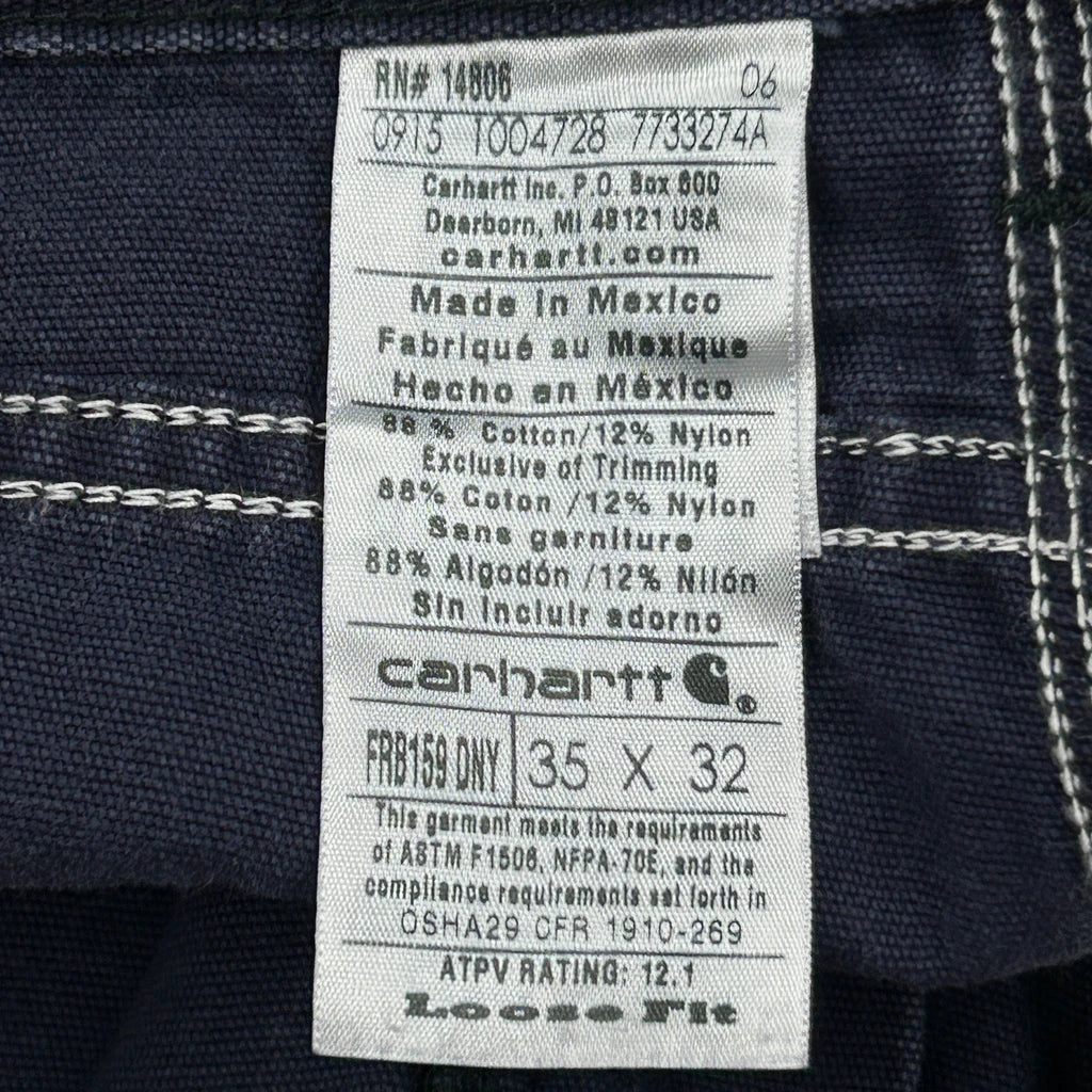 Carhartt Carpenter Trousers - 34W 32L Navy Cotton - Image 6