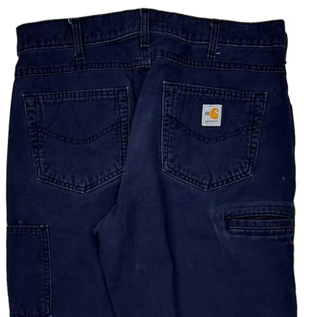 Carhartt Carpenter Trousers - 34W 32L Navy Cotton - Image 7