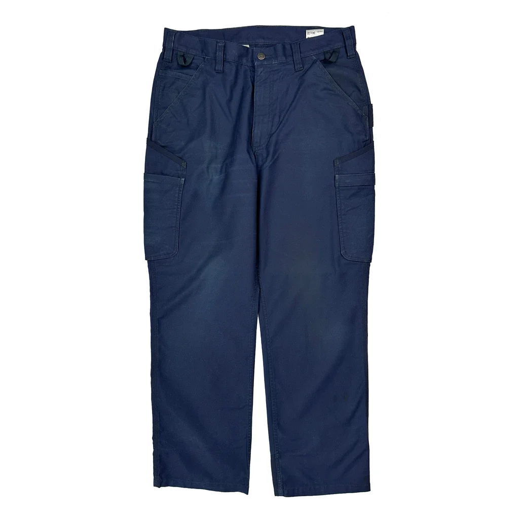 Carhartt Carpenter Trousers - 34W 32L Navy Cotton Blend - Image 2