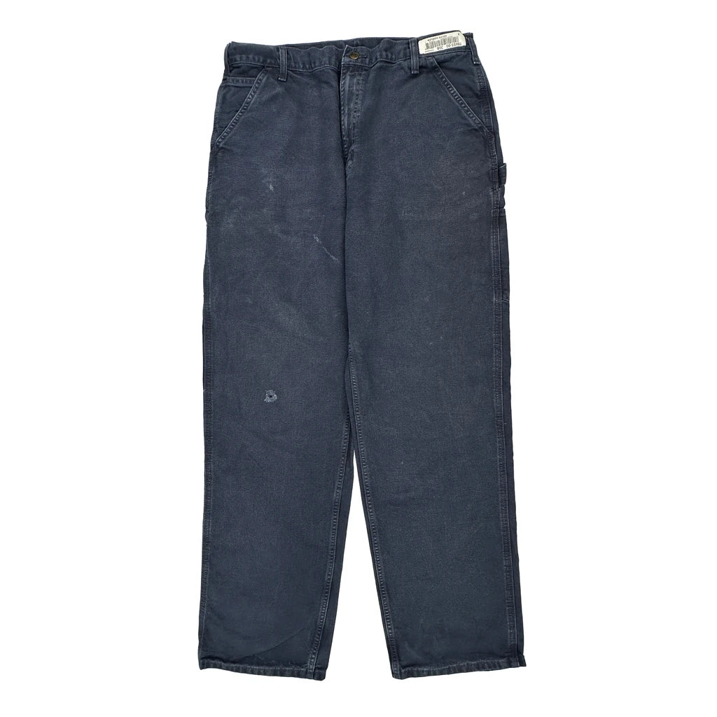 Carhartt Carpenter Trousers - 36W 34L Navy Cotton - Image 2