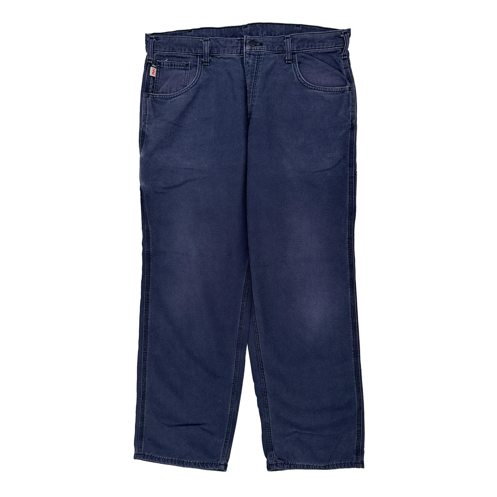 Carhartt Carpenter Trousers - 38W 30L Navy Cotton Blend - Image 2