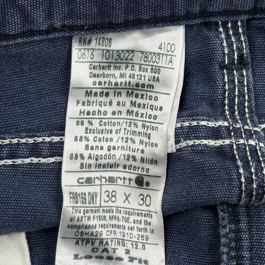 Carhartt Carpenter Trousers - 38W 30L Navy Cotton Blend - Image 6