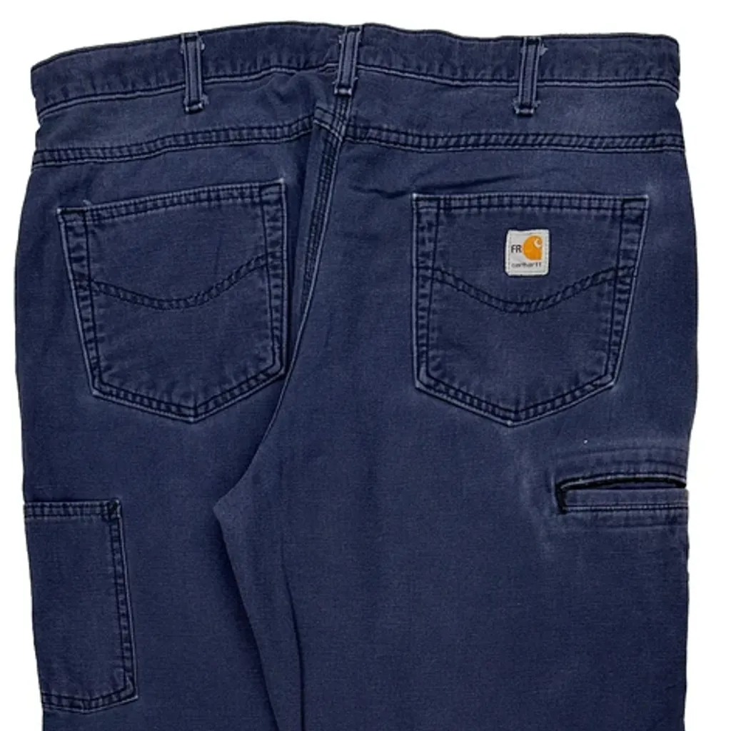Carhartt Carpenter Trousers - 38W 30L Navy Cotton Blend - Image 8