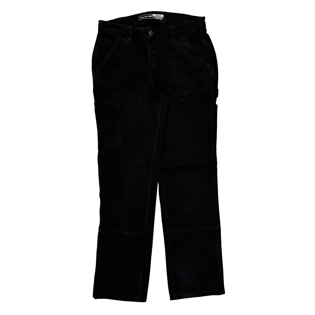 Carhartt Carpenter Trousers - 28W UK 8 Black Cotton - Image 2