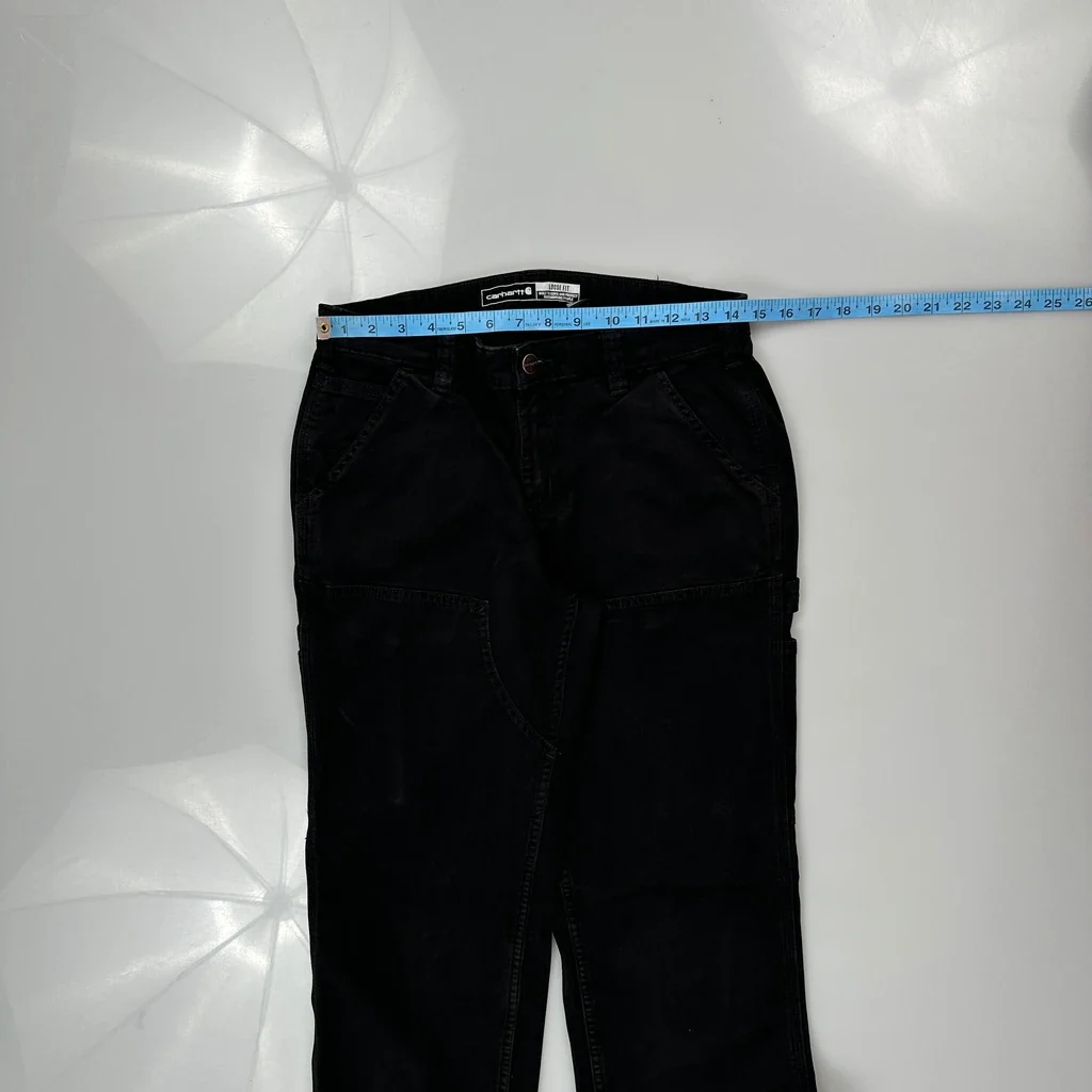 Carhartt Carpenter Trousers - 28W UK 8 Black Cotton - Image 3