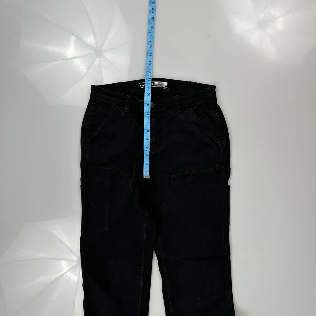 Carhartt Carpenter Trousers - 28W UK 8 Black Cotton - Image 4