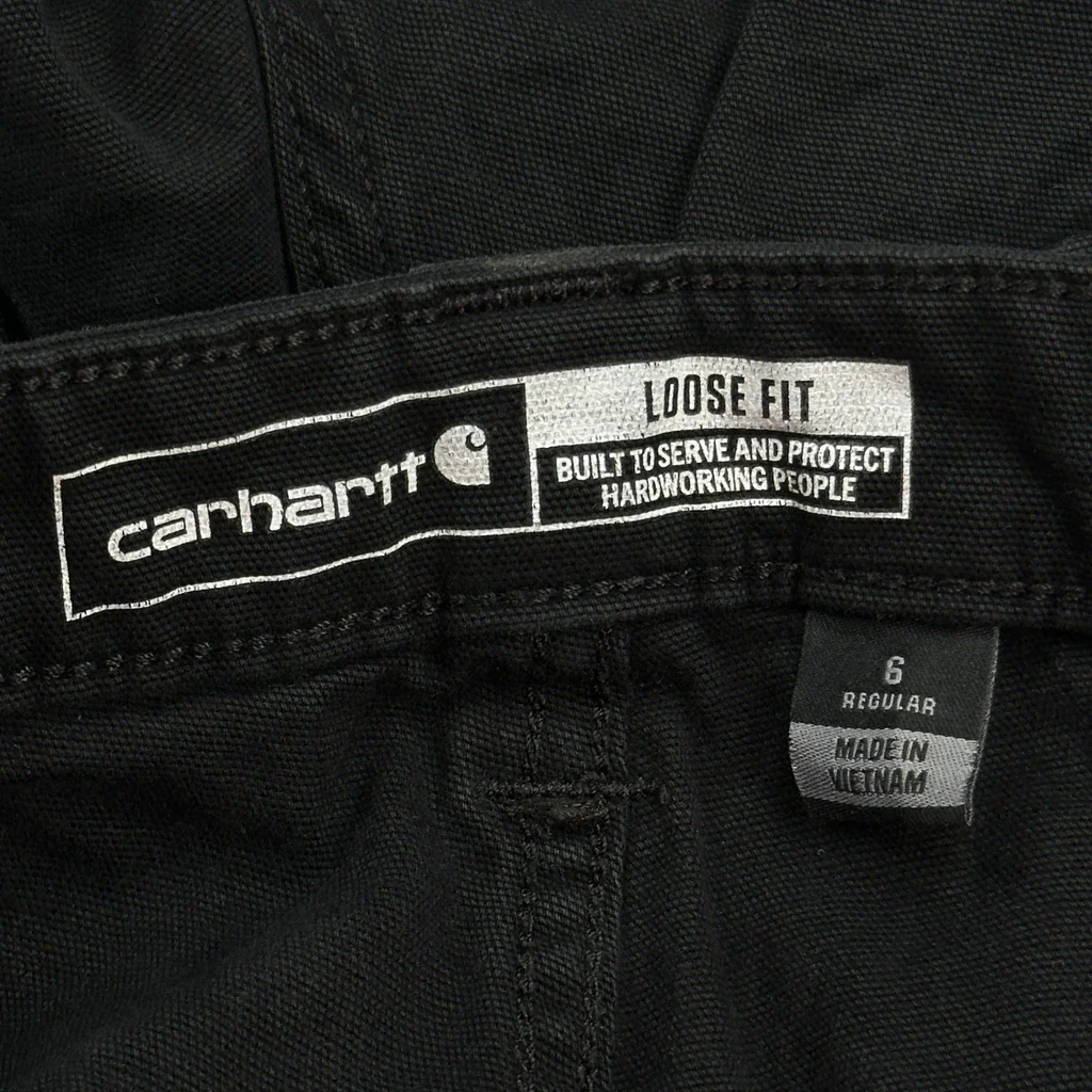 Carhartt Carpenter Trousers - 28W UK 8 Black Cotton - Image 6