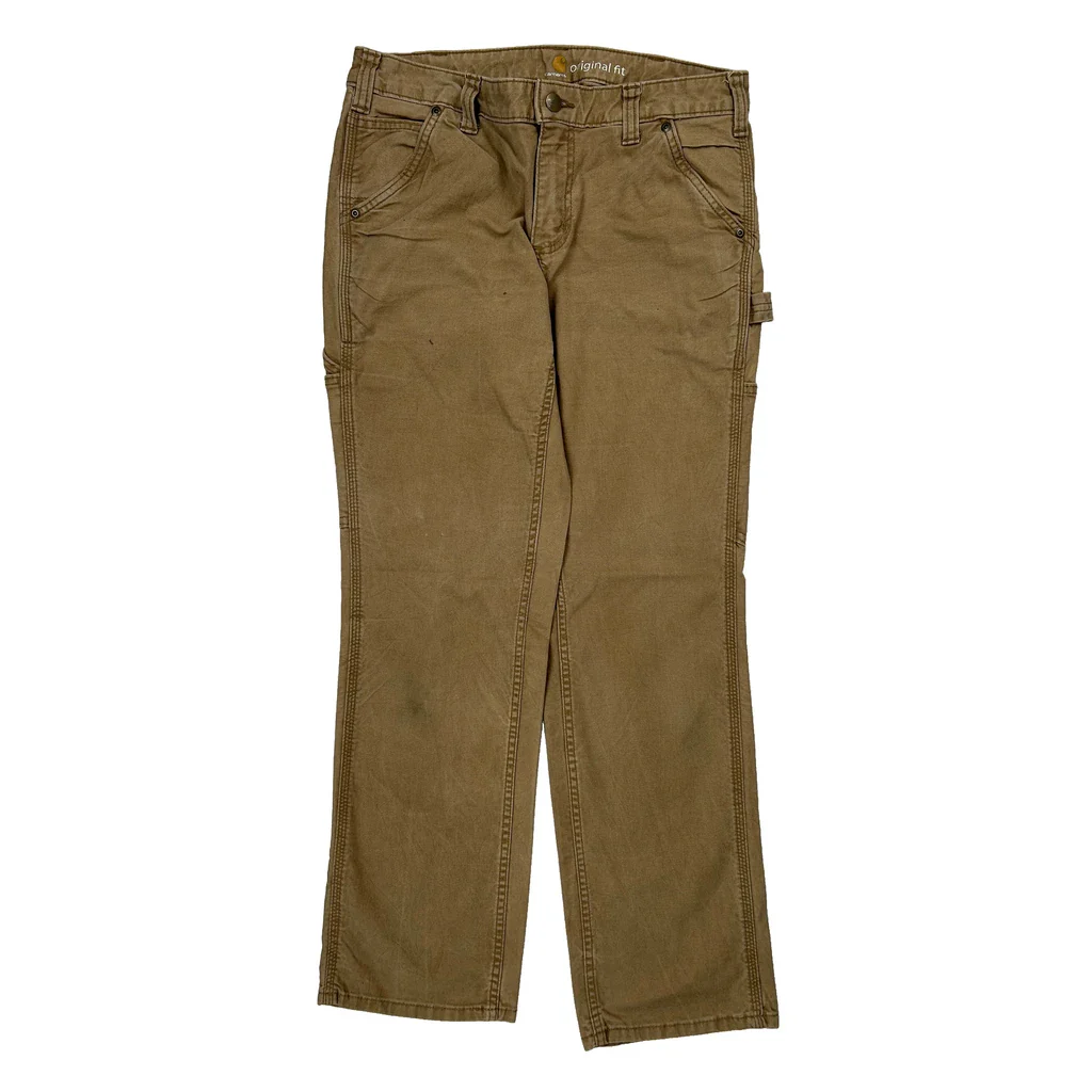 Carhartt Carpenter Trousers - 30W UK 10 Brown Cotton Blend - Image 2