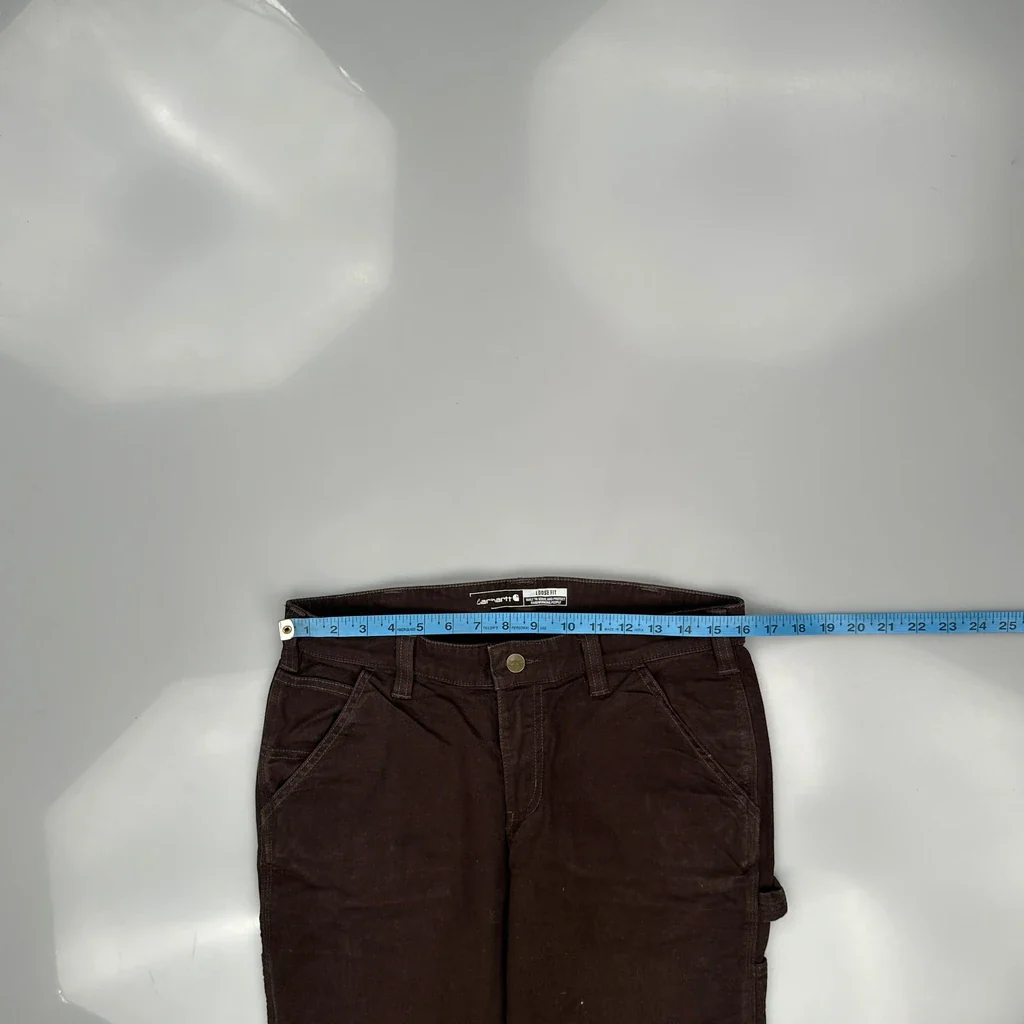 Carhartt Carpenter Trousers - 32W UK 12 Brown Cotton - Image 3