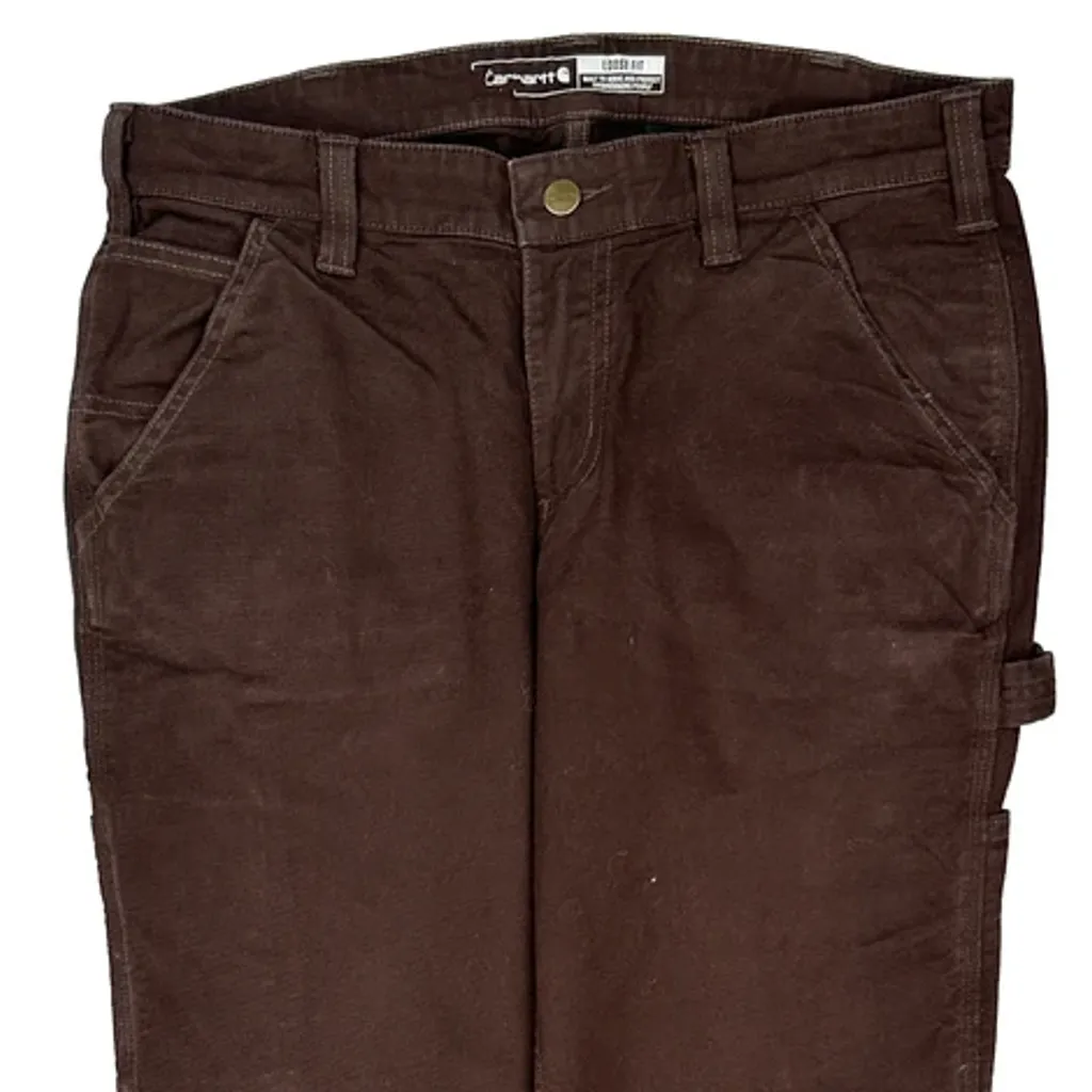 Carhartt Carpenter Trousers - 32W UK 12 Brown Cotton - Image 9