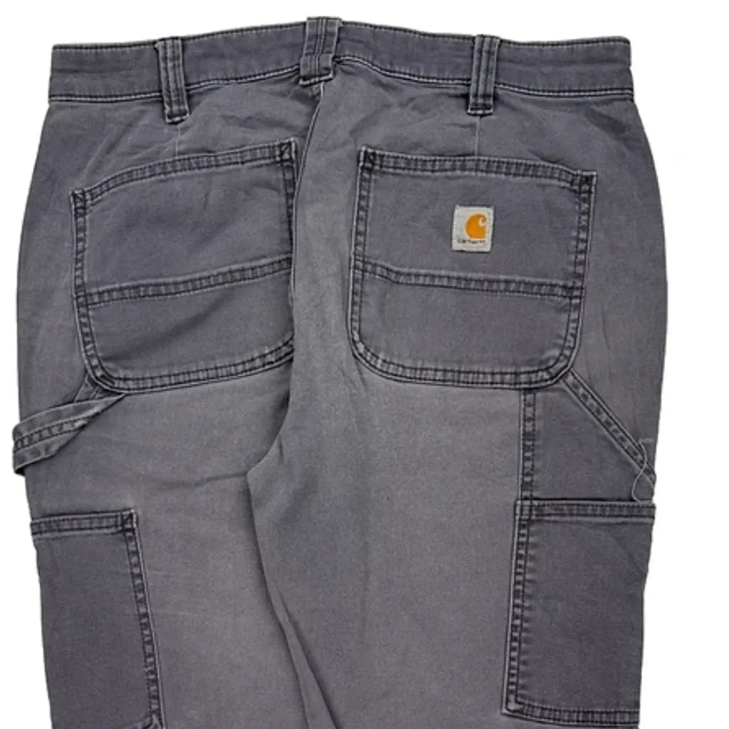 Carhartt Carpenter Trousers - 32W UK 12 Grey Cotton - Image 7
