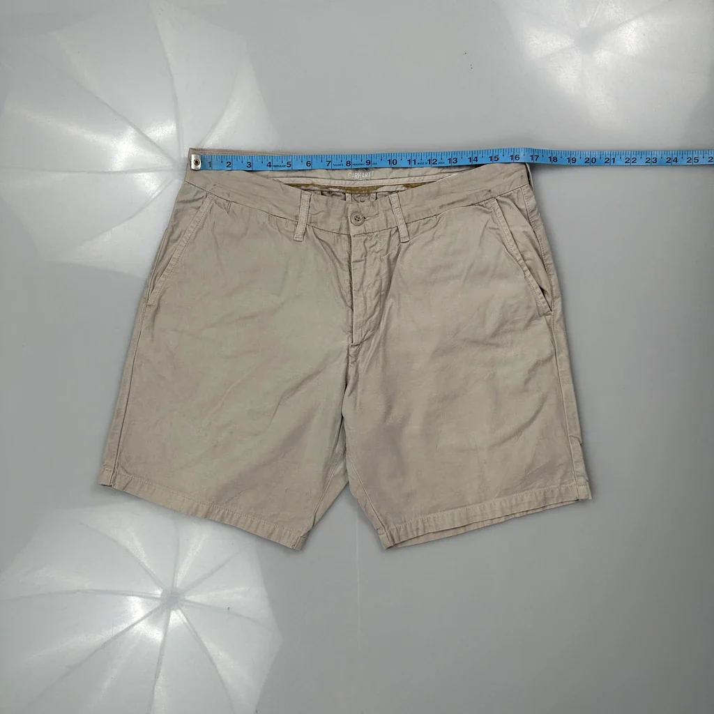 Carhartt Chino Shorts - 32W 8L Beige Cotton - Image 3