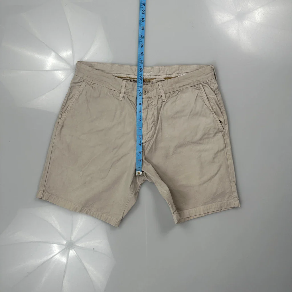 Carhartt Chino Shorts - 32W 8L Beige Cotton - Image 4