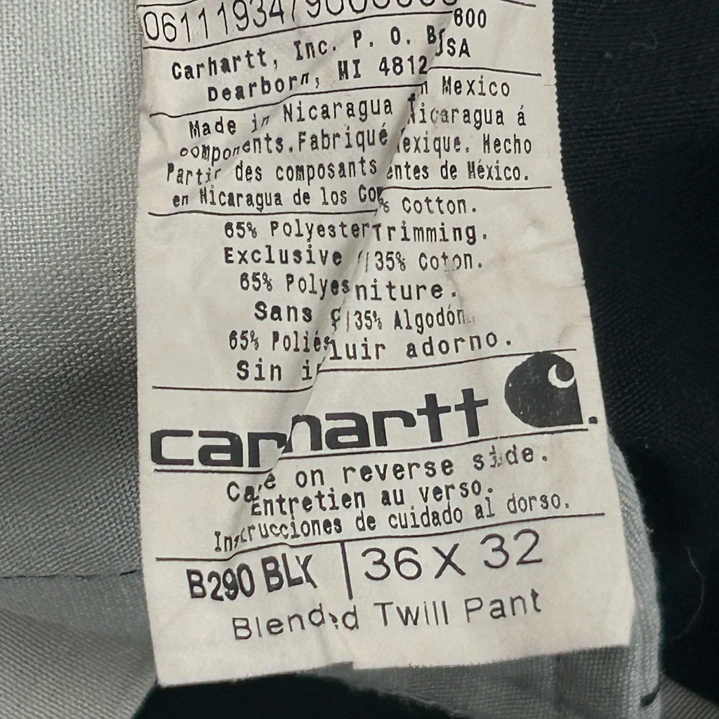 Carhartt Chinos - 34W 32L Black Polyester Blend - Image 6